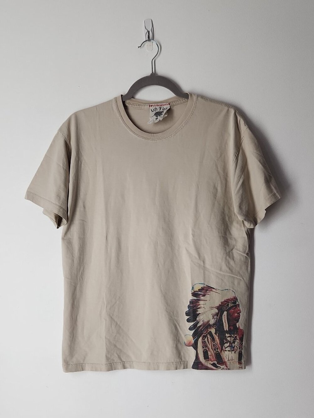 Left Field vintage cotton tube tee t-shirt graphic print Native American size M